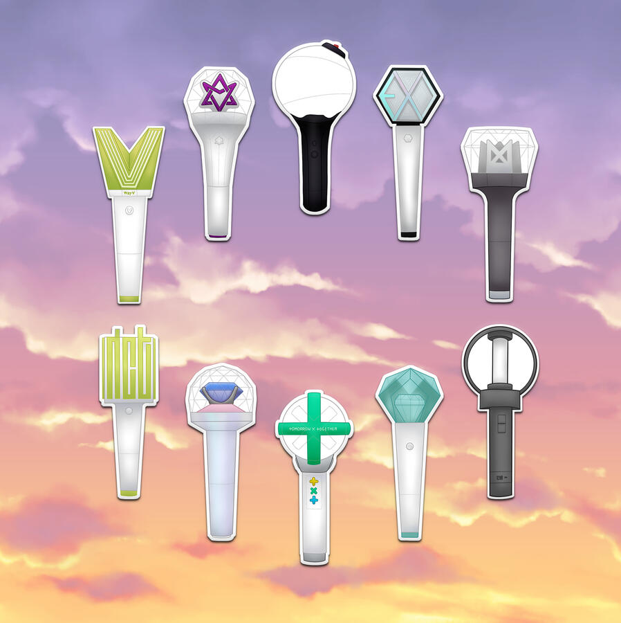 kpop boy lightstick stickers