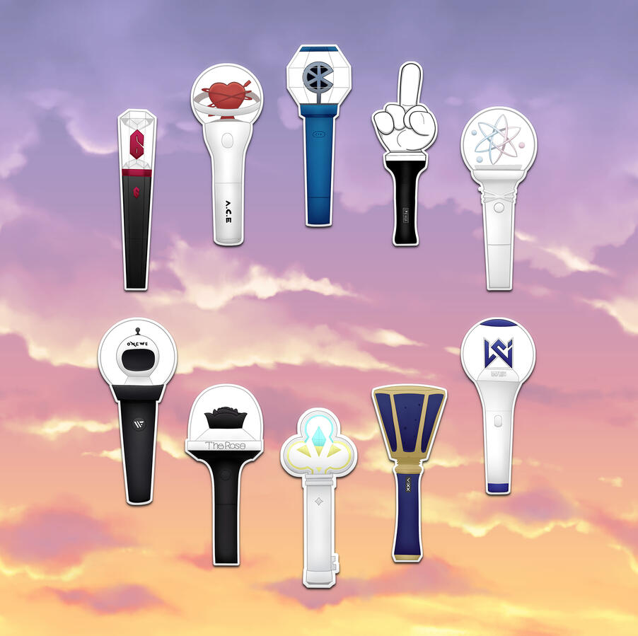 kpop boy lightstick stickers