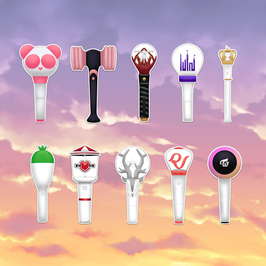 kpop girl lightstick stickers