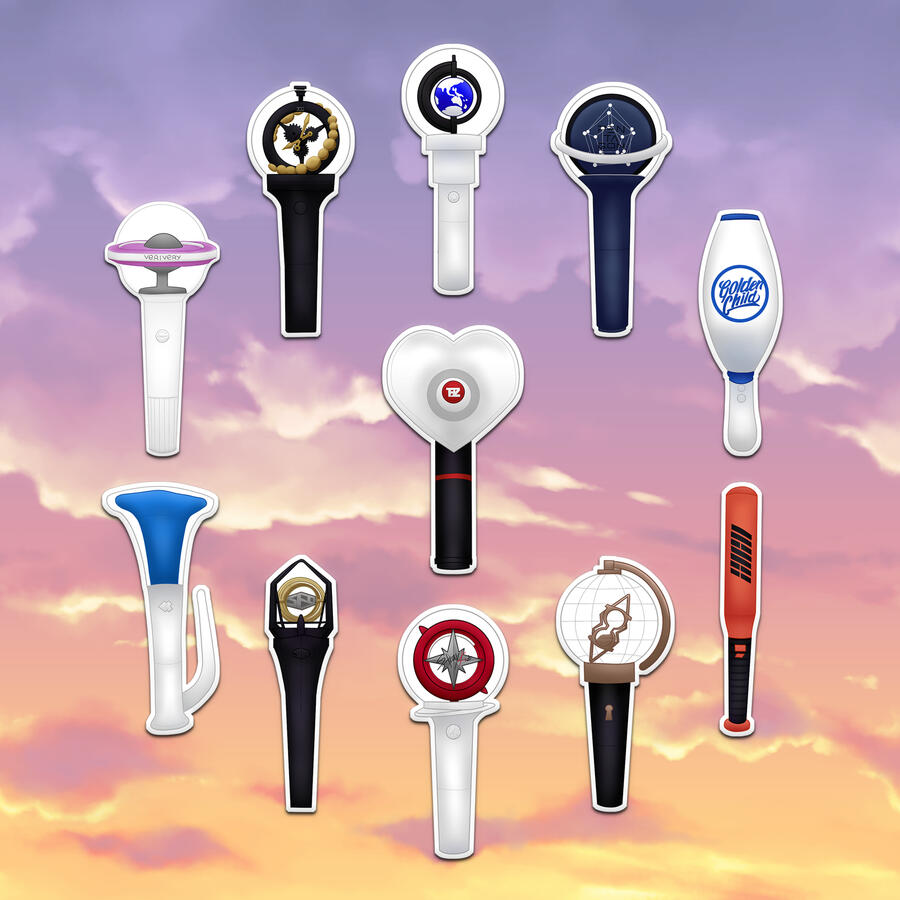 kpop boy lightstick stickers