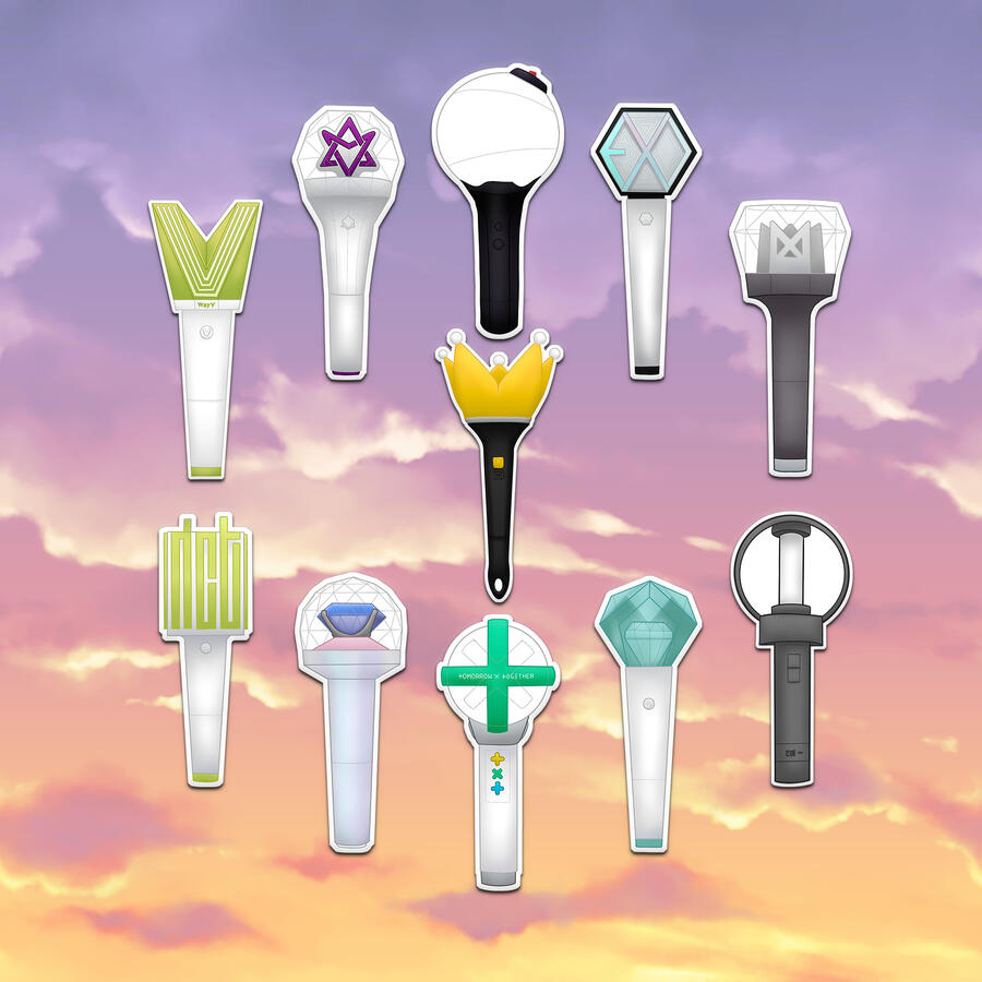 kpop boy lightstick stickers