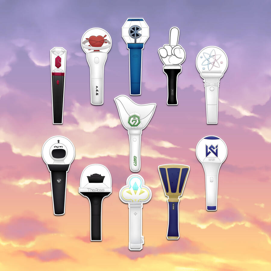 kpop boy lightstick stickers