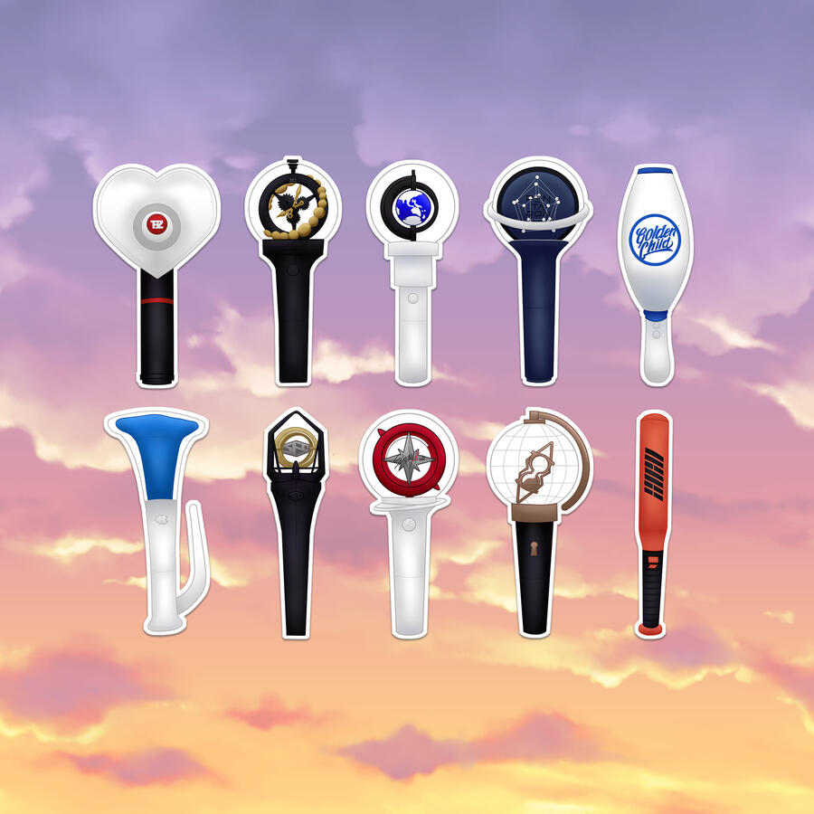 kpop boy lightstick stickers