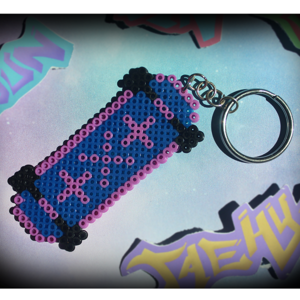 TXT Skateboard Keychain TXT Skateboard Perler Keychain